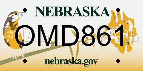 OMD861 Nebraska License Plate