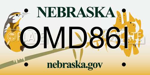 OMD86I Nebraska License Plate