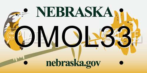 OMOL33 Nebraska License Plate