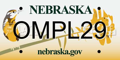 OMPL29 Nebraska License Plate