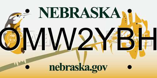 OMW2YBH Nebraska License Plate