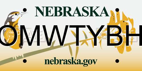 OMWTYBH Nebraska License Plate