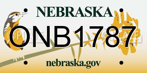 ONB1787 Nebraska License Plate