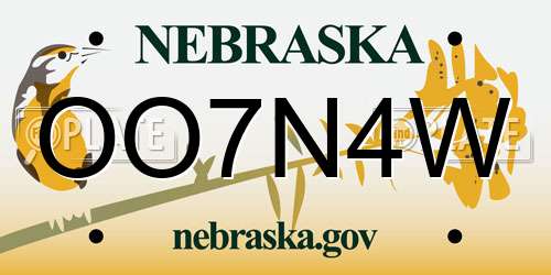 OO7N4W Nebraska License Plate