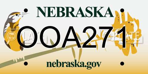 OOA271 Nebraska License Plate