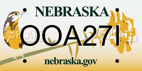 OOA27I Nebraska License Plate