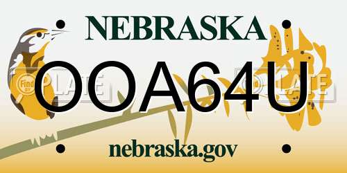OOA64U Nebraska License Plate