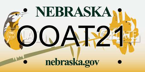 OOAT21 Nebraska License Plate