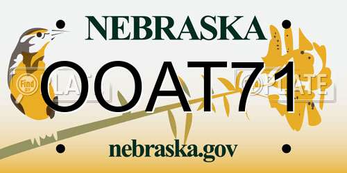 OOAT71 Nebraska License Plate