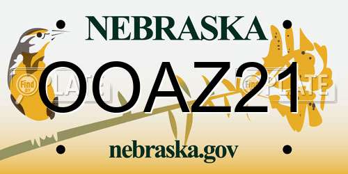 OOAZ21 Nebraska License Plate
