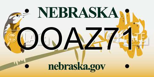 OOAZ71 Nebraska License Plate