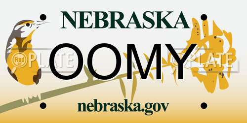 OOMY Nebraska License Plate