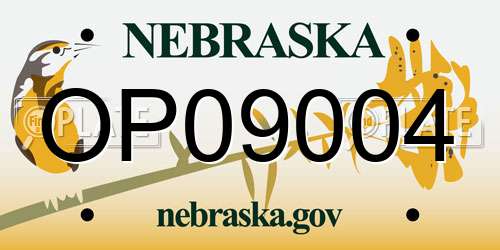 OP09004 Nebraska License Plate