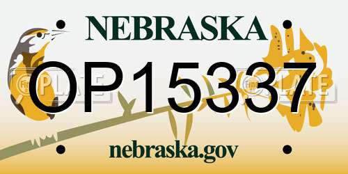 OP15337 Nebraska License Plate