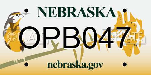 OPB047 Nebraska License Plate