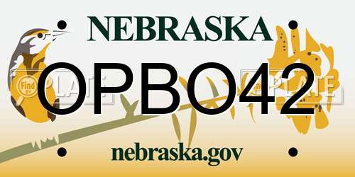 OPBO42 Nebraska License Plate