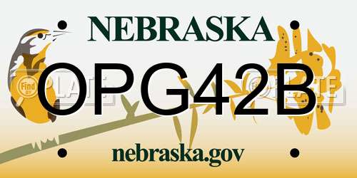 OPG42B Nebraska License Plate