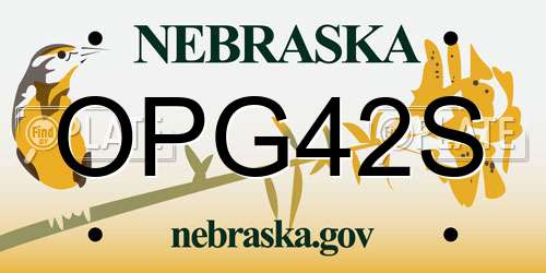 OPG42S Nebraska License Plate