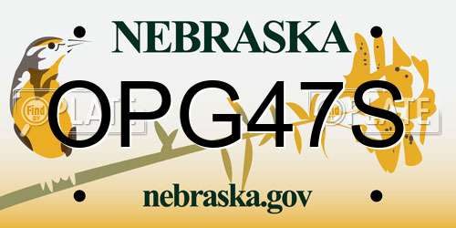 OPG47S Nebraska License Plate