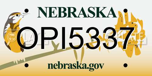 OPI5337 Nebraska License Plate