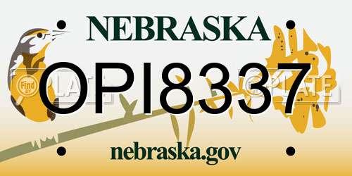 OPI8337 Nebraska License Plate