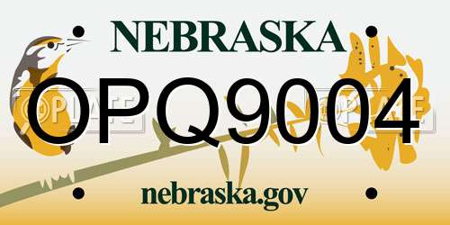 OPQ9004 Nebraska License Plate