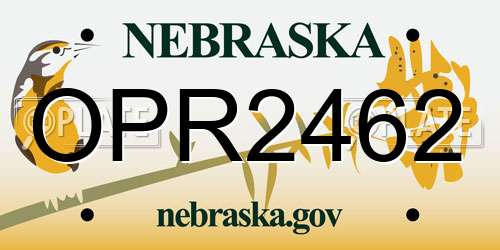 OPR2462 Nebraska License Plate