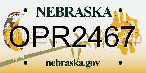 OPR2467 Nebraska License Plate