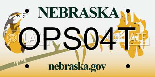 OPS04T Nebraska License Plate