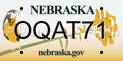 OQAT71 Nebraska License Plate