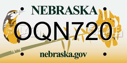OQN720 Nebraska License Plate