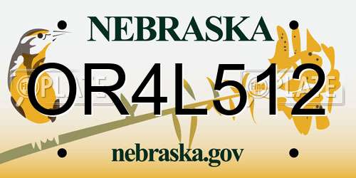 OR4L512 Nebraska License Plate