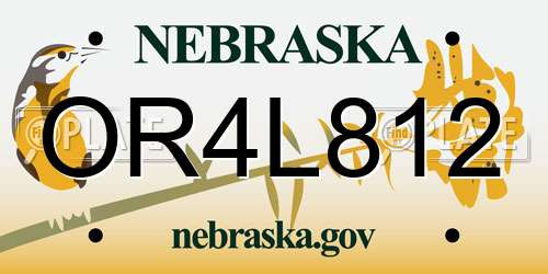 OR4L812 Nebraska License Plate