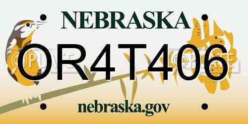 OR4T406 Nebraska License Plate