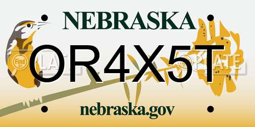 OR4X5T Nebraska License Plate