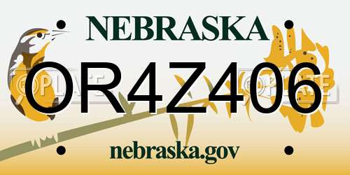 OR4Z406 Nebraska License Plate