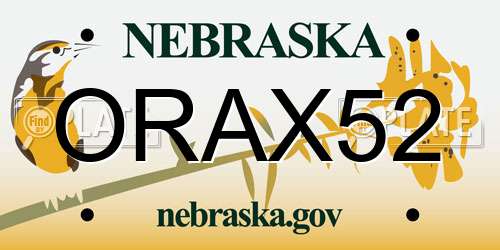 ORAX52 Nebraska License Plate