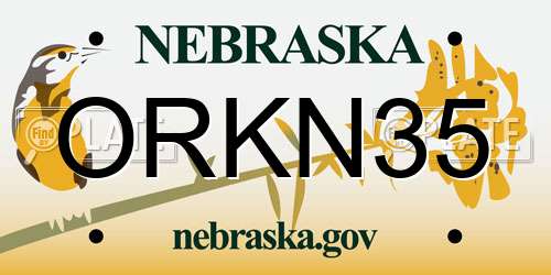 ORKN35 Nebraska License Plate
