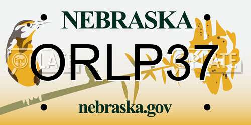 ORLP37 Nebraska License Plate