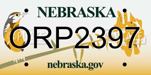 ORP2397 Nebraska License Plate