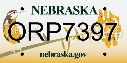 ORP7397 Nebraska License Plate