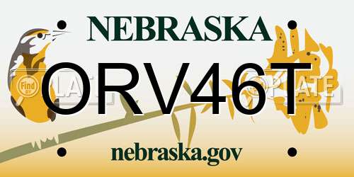 ORV46T Nebraska License Plate