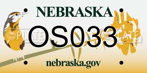 OS033 Nebraska License Plate