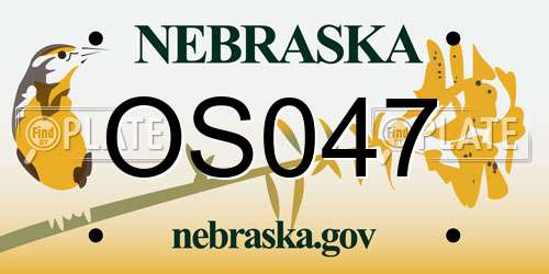 OS047 Nebraska License Plate