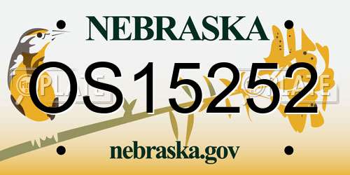 OS15252 Nebraska License Plate