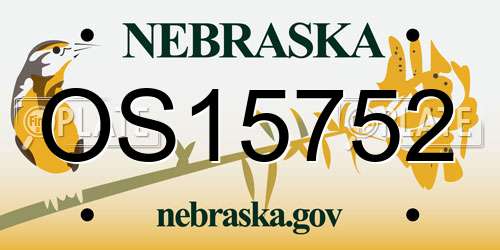 OS15752 Nebraska License Plate