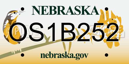 OS1B252 Nebraska License Plate