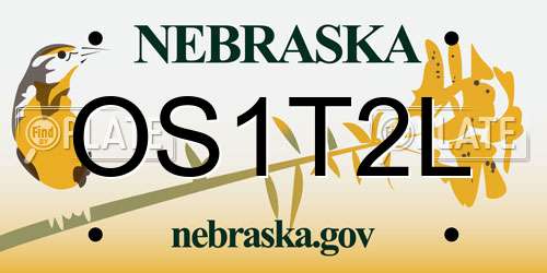 OS1T2L Nebraska License Plate