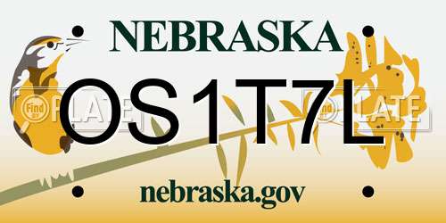OS1T7L Nebraska License Plate