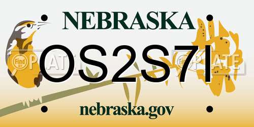 OS2S7I Nebraska License Plate